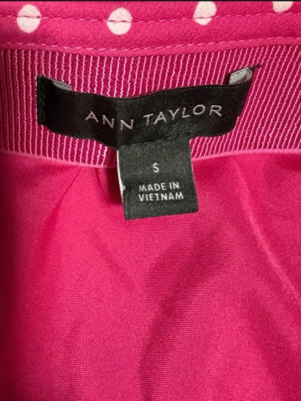 Ann Taylor Hot Pink Polka Dot A-Line Skirt - Picture 2 of 3